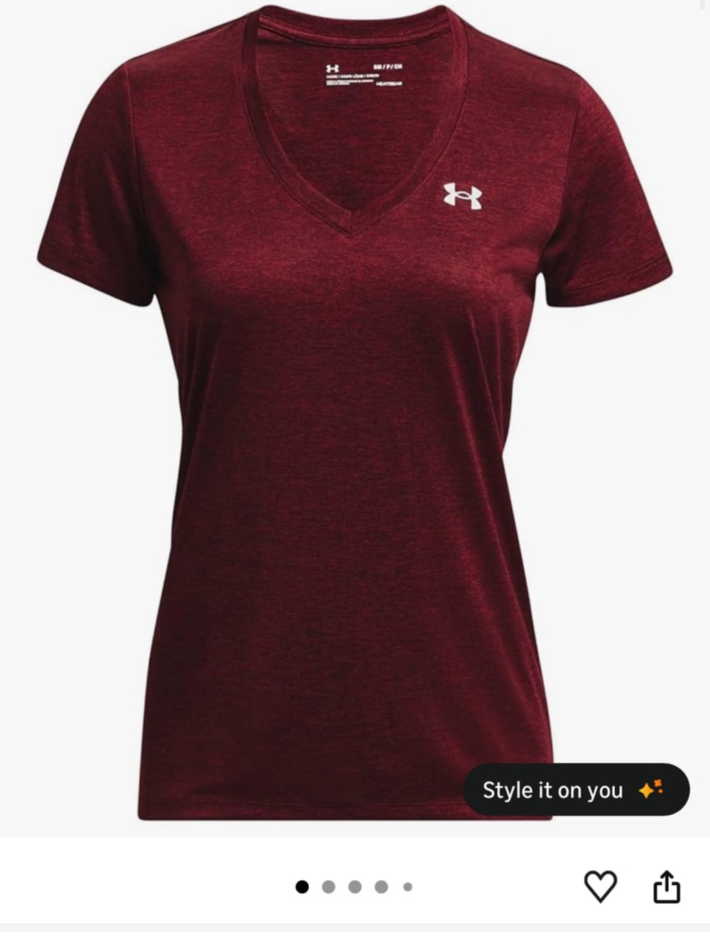Under Armour Women’s V-Neck Tee in Heathered Maroon